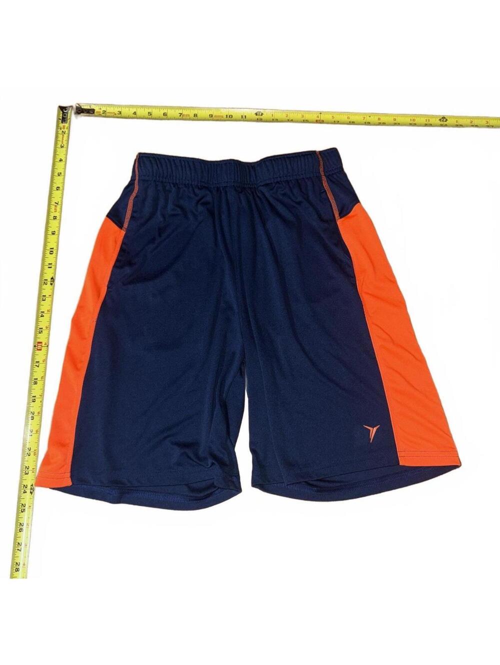 Vintage Old Navy Active Men's Athletic Shorts Navy Blue with Orange Side Panels